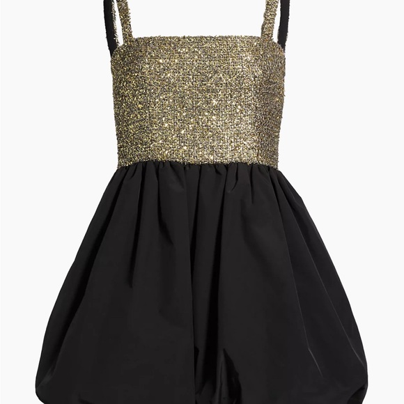 Amanda Uprichard Dresses & Skirts - Amanda Uprichard Claudette Party Dress Black and Gold Mini Dress Sizes S M NWT